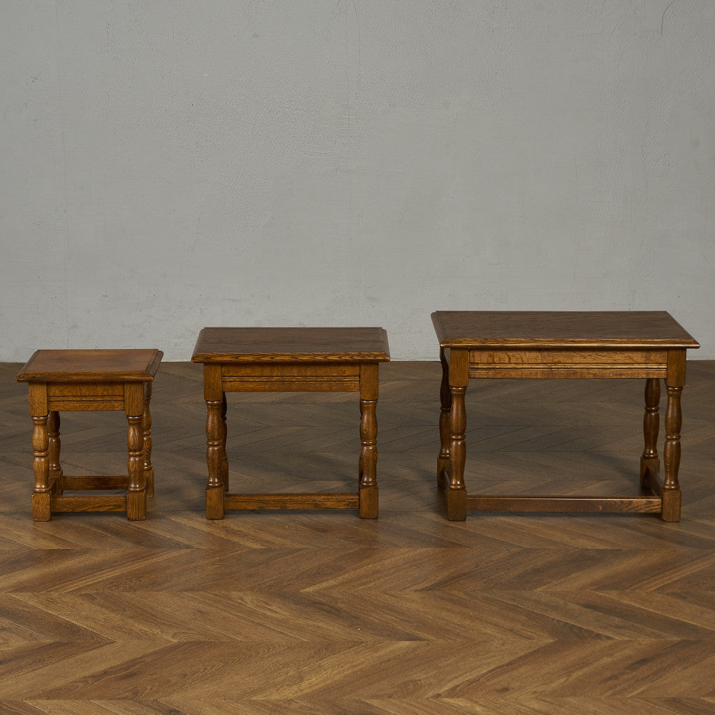 英国 クラシック オーク材 ネストテーブル #89838