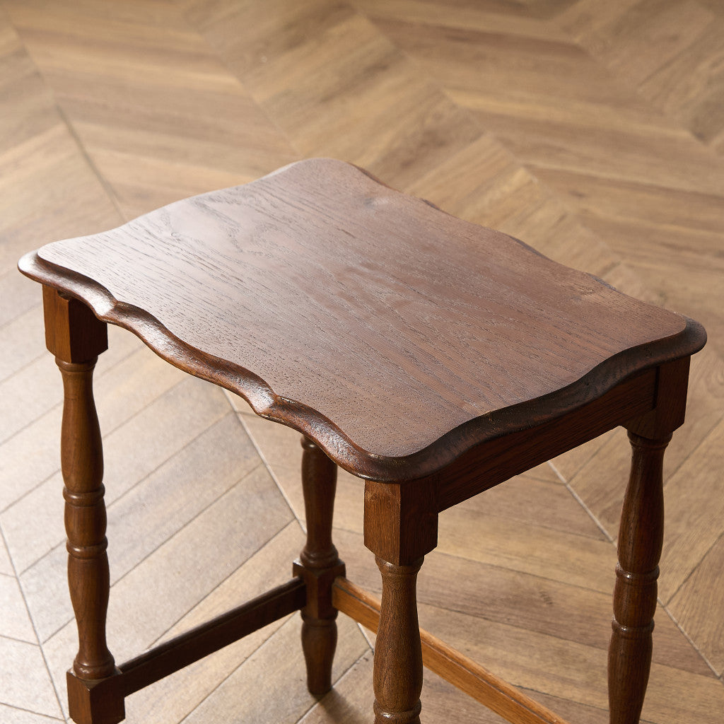 英国 クラシック オーク材 ネストテーブル サイドテーブル