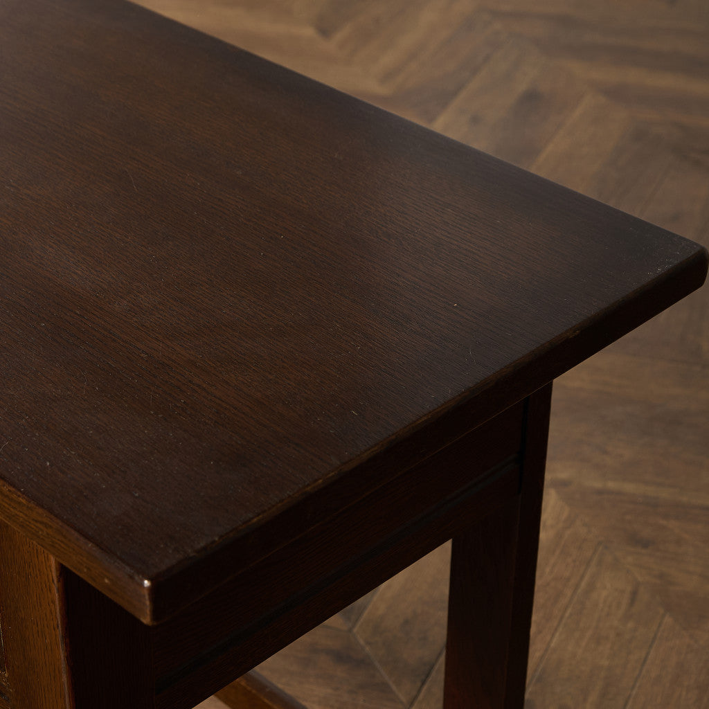 英国 クラシック オーク材 サイドテーブル