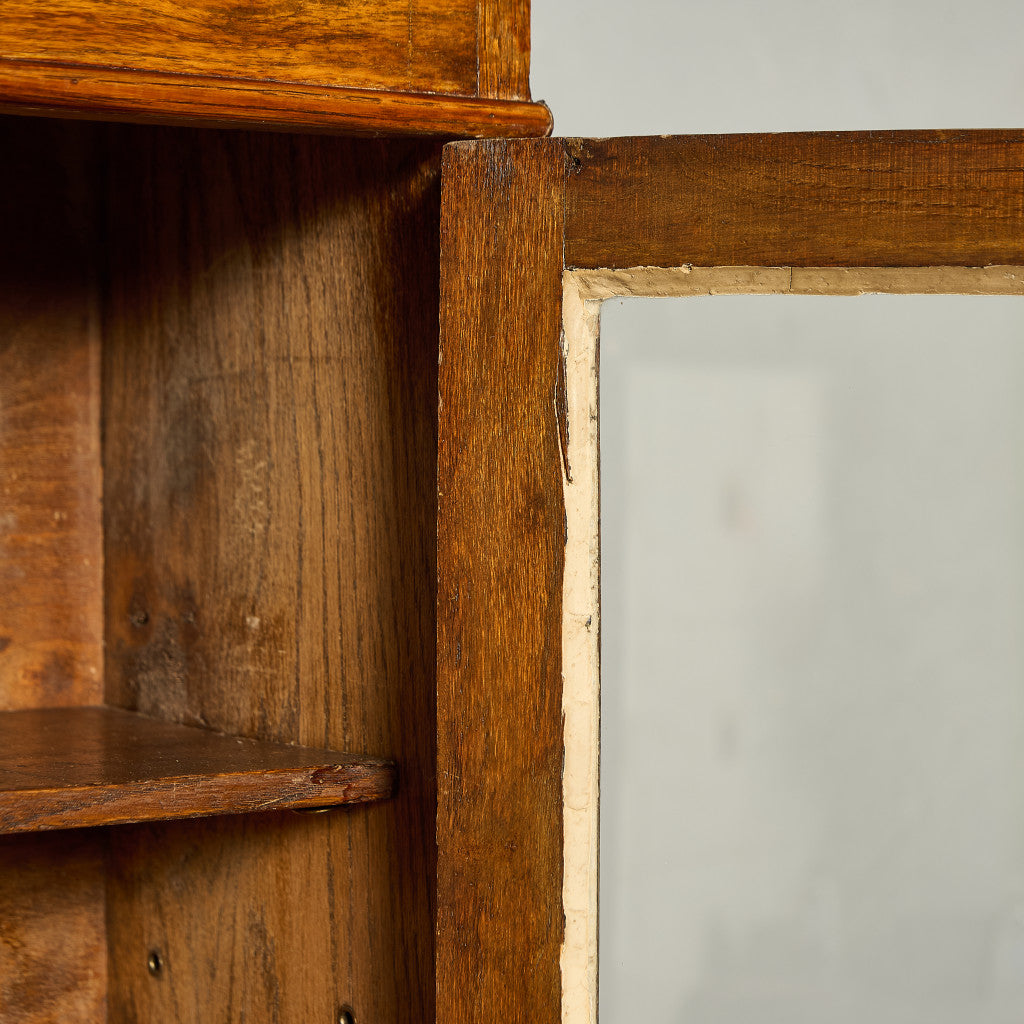 英国 クラシック オーク材 ブックケース 食器棚