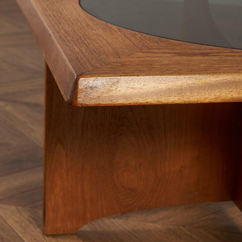 ヴィンテージ スツール付き ガラストップ センターテーブル