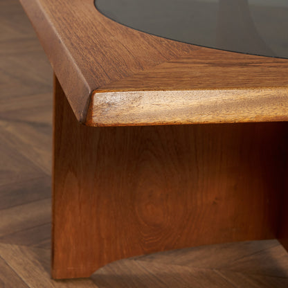 ヴィンテージ スツール付き ガラストップ センターテーブル