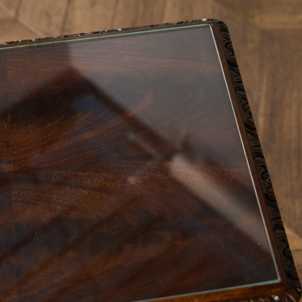 英国 クラシック ガラストップ ネストテーブル