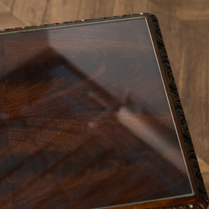 英国 クラシック ガラストップ ネストテーブル