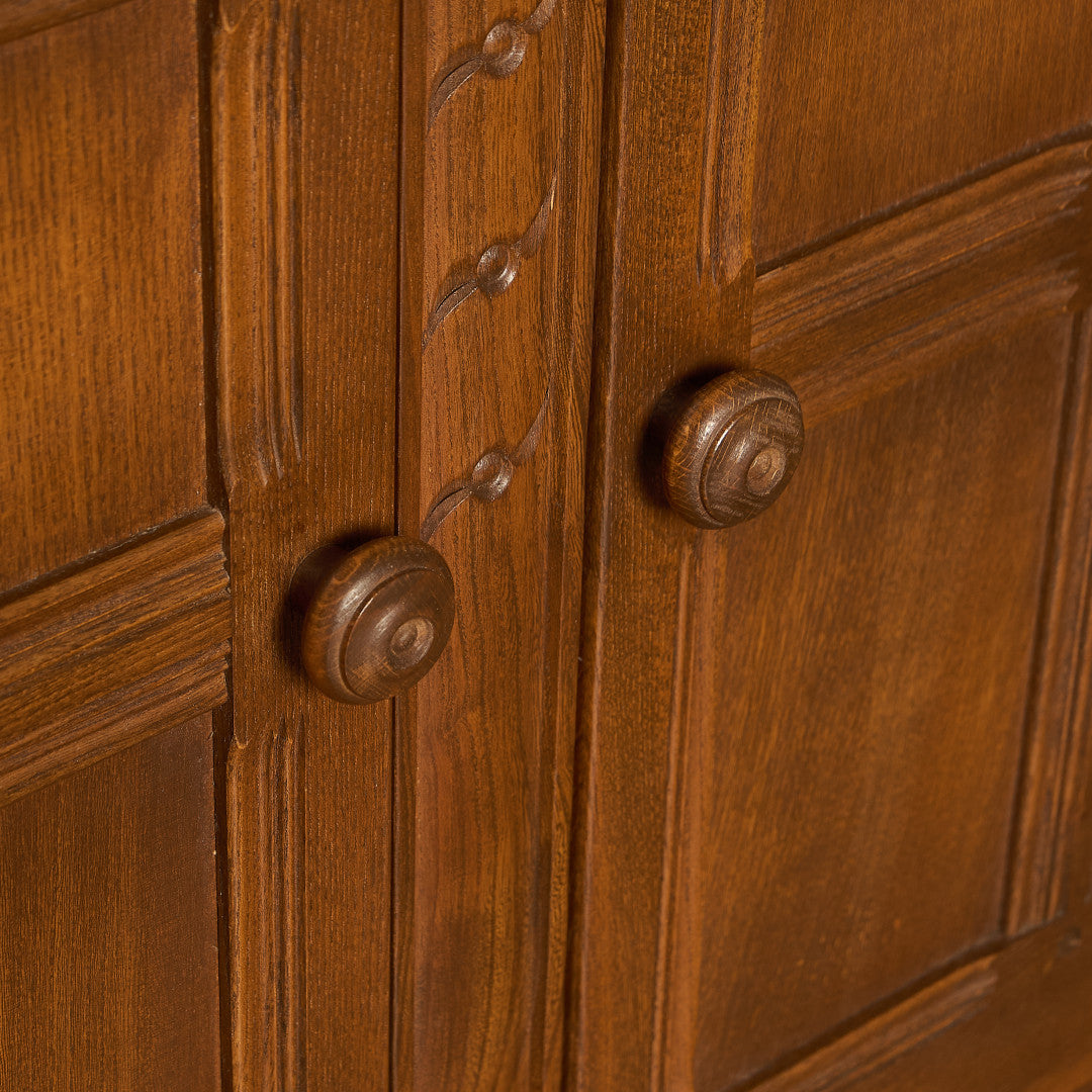 Old Colonial ヴィンテージ ブックケース カップボード ラウンドゴールドラベル