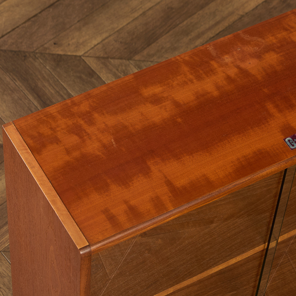 ヴィンテージ ガラスブックケース  カスタム アイアンヘアピンレッグ