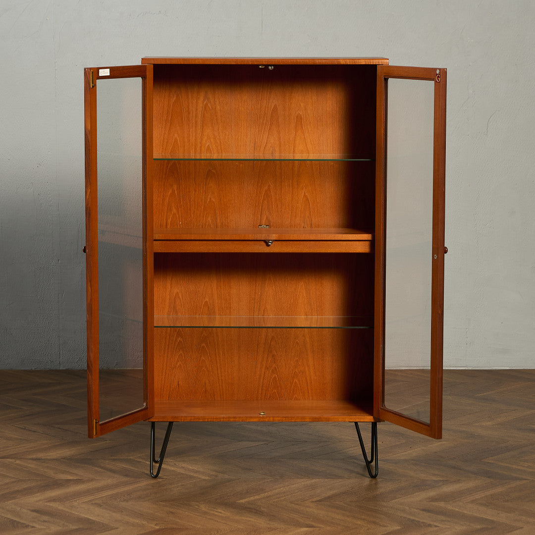 Fresco ガラス ブックケース カスタム アイアン ヘアピンレッグ