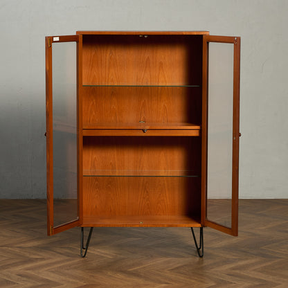 Fresco ガラス ブックケース カスタム アイアン ヘアピンレッグ