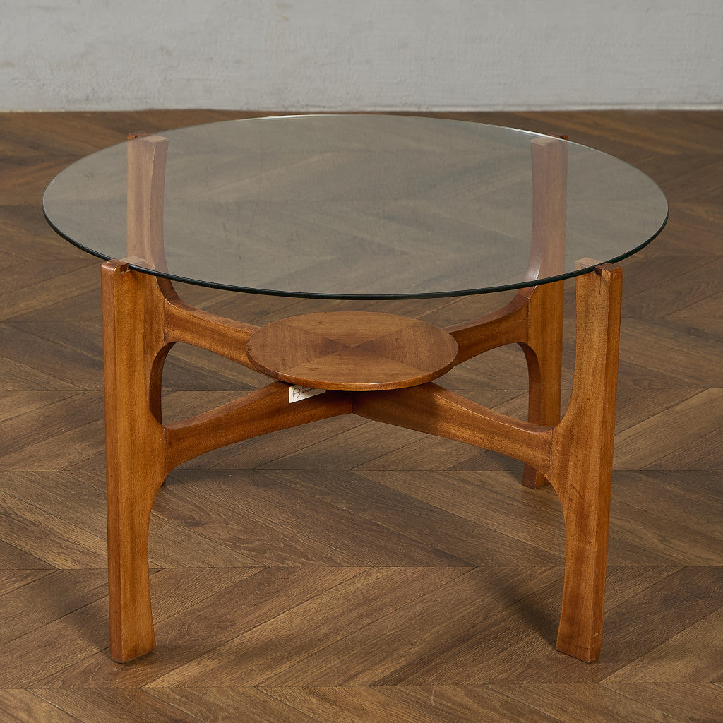 英国 ヴィンテージ ガラストップ コーヒーテーブル #96694 – camori