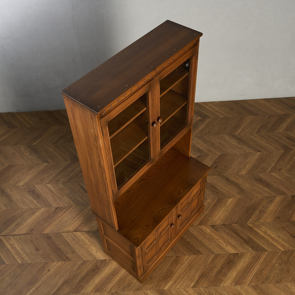 Old Colonial ヴィンテージ ブックケース カップボード ラウンドゴールドラベル