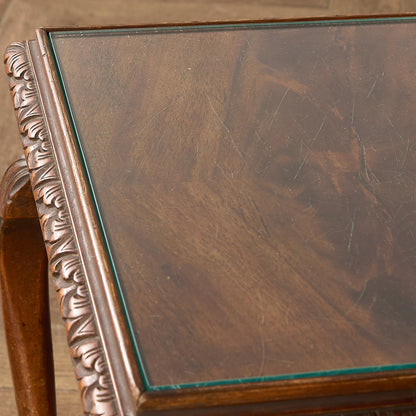 英国 クラシック ガラストップ ネストテーブル