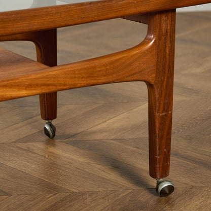 ロングジョン ヴィンテージ ガラストップ コーヒーテーブル