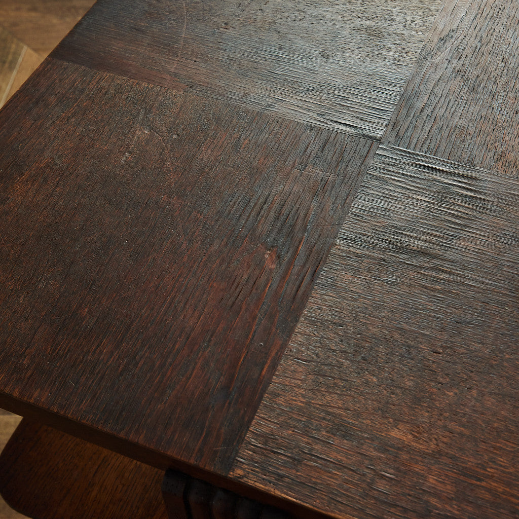 英国ヴィンテージ パーケットトップ サイドテーブル