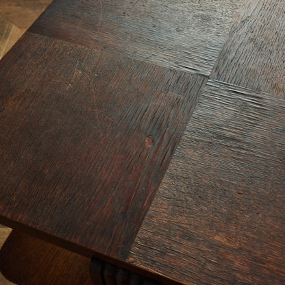 英国ヴィンテージ パーケットトップ サイドテーブル