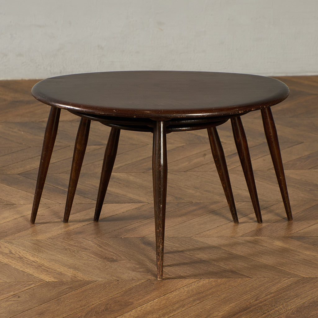 アーコール ERCOL ヴィンテージ ネストテーブル ぺブルテーブル ブルー