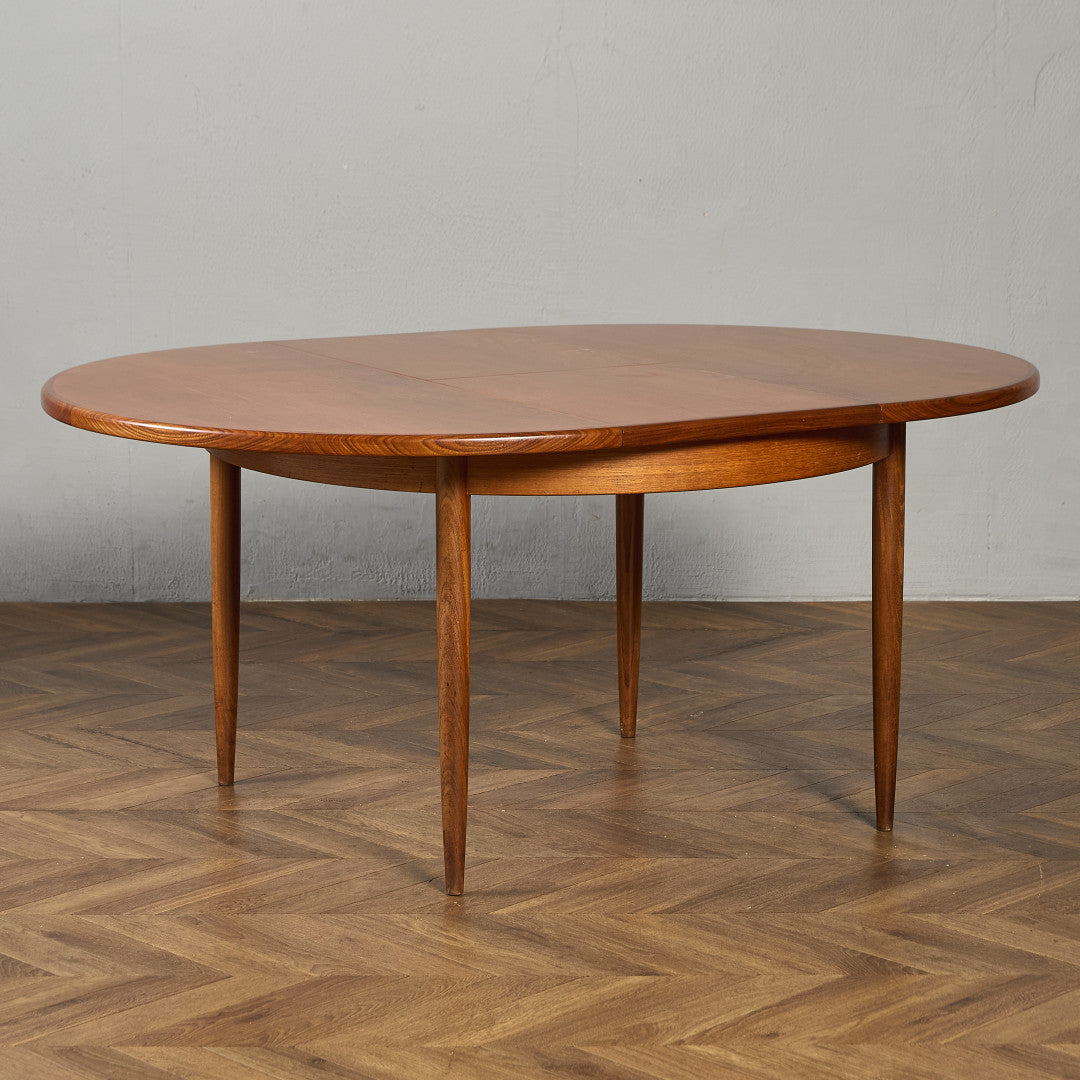 エクステンション ラウンド ダイニングテーブル 天板再塗装済み