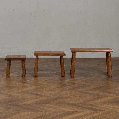オランダ製 オーク無垢材 ネストテーブル