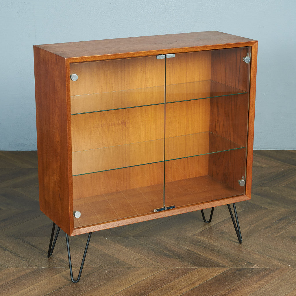 デンマークヴィンテージ オープンブックケース / カスタム アイアンヘアピンレッグ