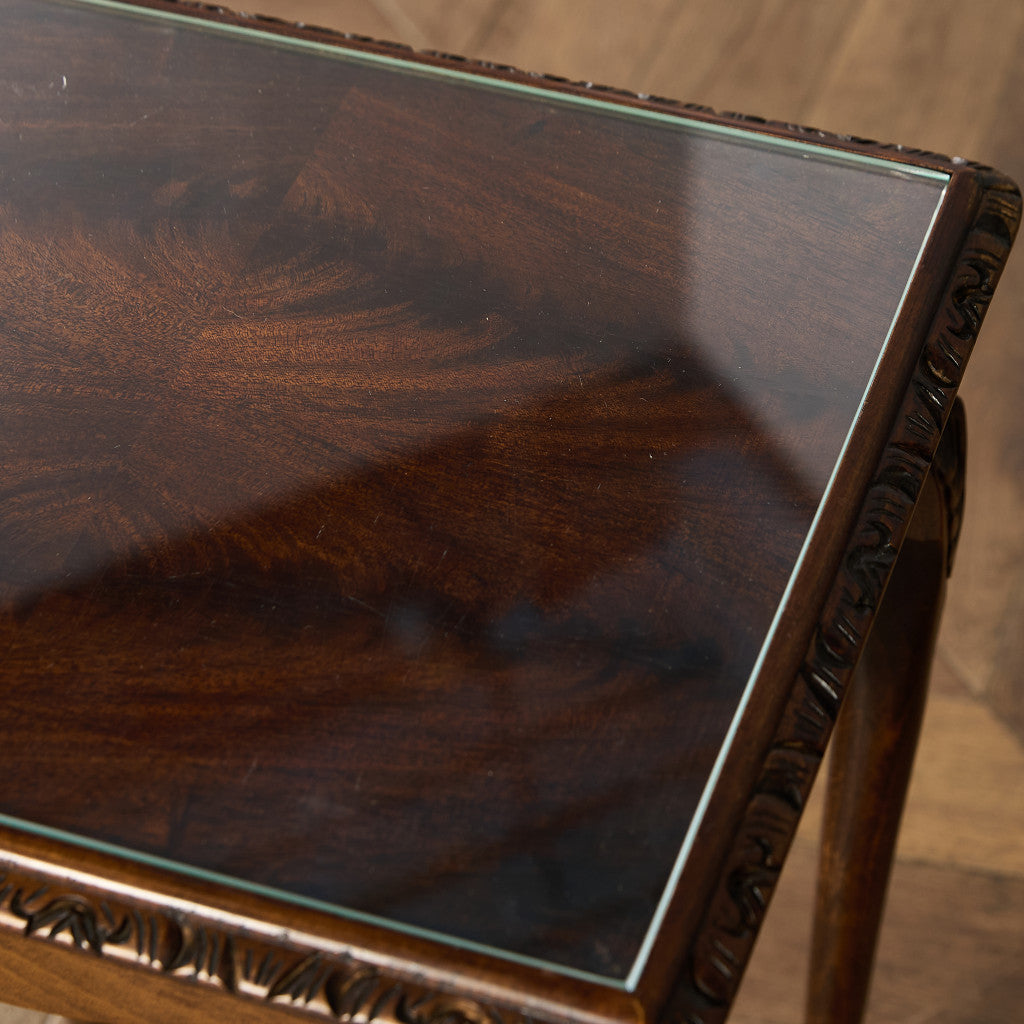 英国 クラシック ガラストップ ネストテーブル