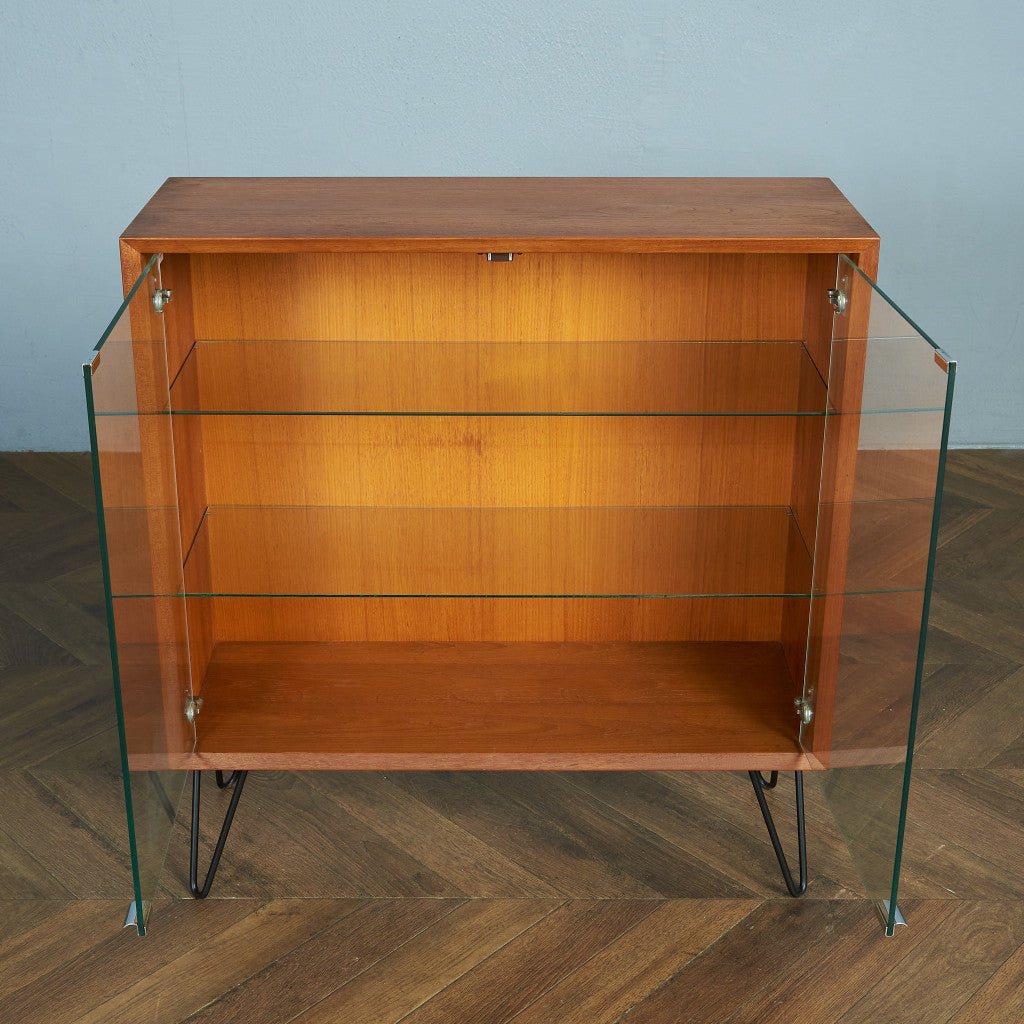 デンマークヴィンテージ オープンブックケース / カスタム アイアンヘアピンレッグ