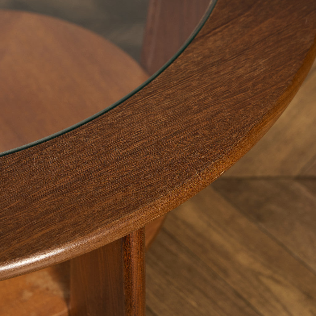 英国 ヴィンテージ ガラストップ コーヒーテーブル