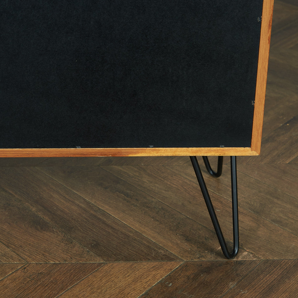 デンマークヴィンテージ オープンブックケース / カスタム アイアンヘアピンレッグ