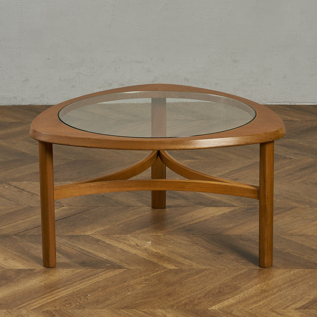 ヴィンテージ トライアングル ガラストップ テーブル