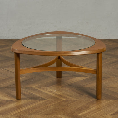 ヴィンテージ トライアングル ガラストップ テーブル