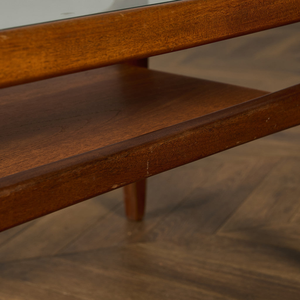 ロングジョン ヴィンテージ ガラストップ コーヒーテーブル