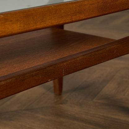 ロングジョン ヴィンテージ ガラストップ コーヒーテーブル