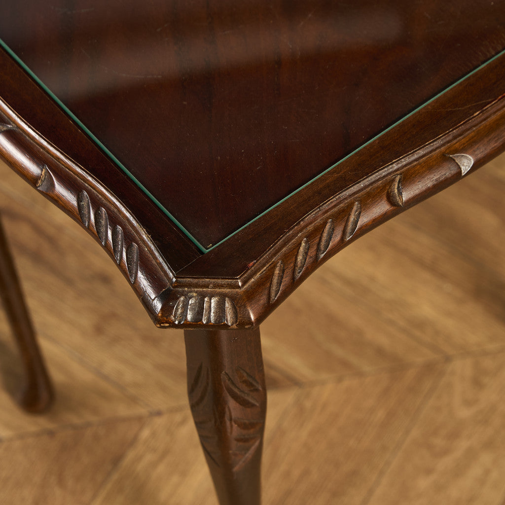 英国 クラシック ガラストップ ネストテーブル