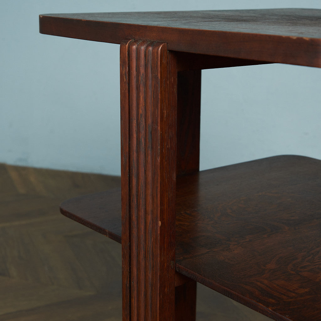 英国ヴィンテージ パーケットトップ サイドテーブル