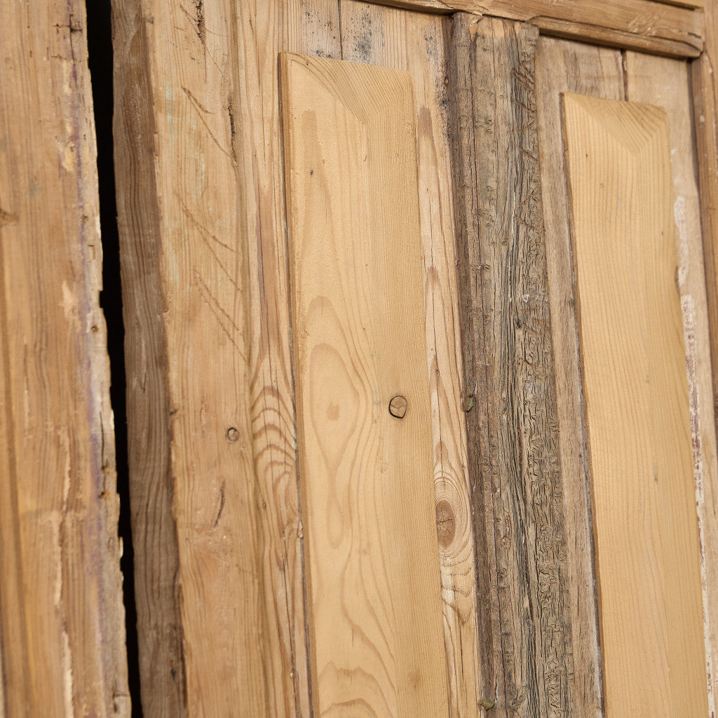 英国 アンティーク 両開き 鉄格子 ウッド ドア 2点セット