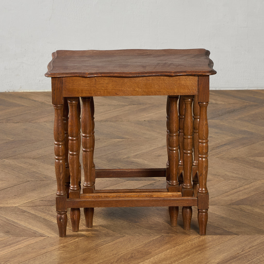 英国 クラシック オーク材 ネストテーブル サイドテーブル