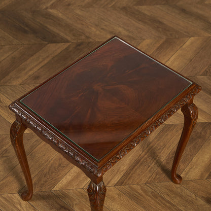 英国 クラシック ガラストップ ネストテーブル