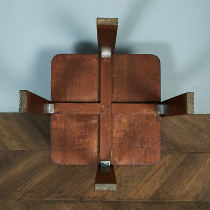 英国ヴィンテージ パーケットトップ サイドテーブル