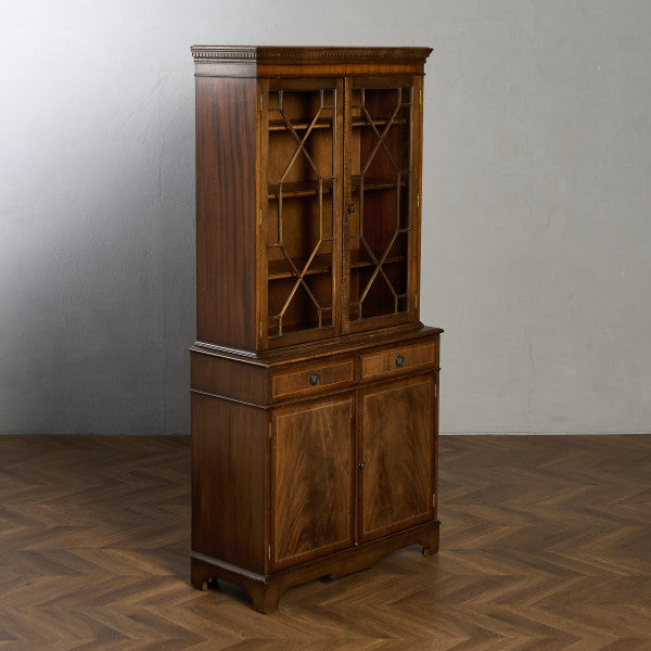 英国 クラシック エドワーディアン 様式 ブックケース カップボード