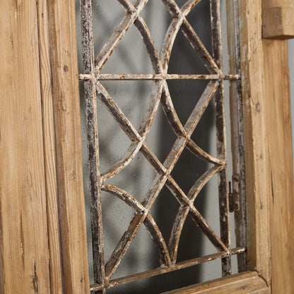 英国 アンティーク 両開き 鉄格子 ウッド ドア 2点セット