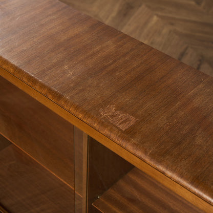 英国 ヴィンテージ ナロー ガラス ブックケース 食器棚