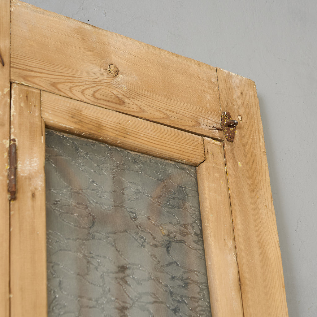 英国 アンティーク 両開き 鉄格子 ウッド ドア 2点セット