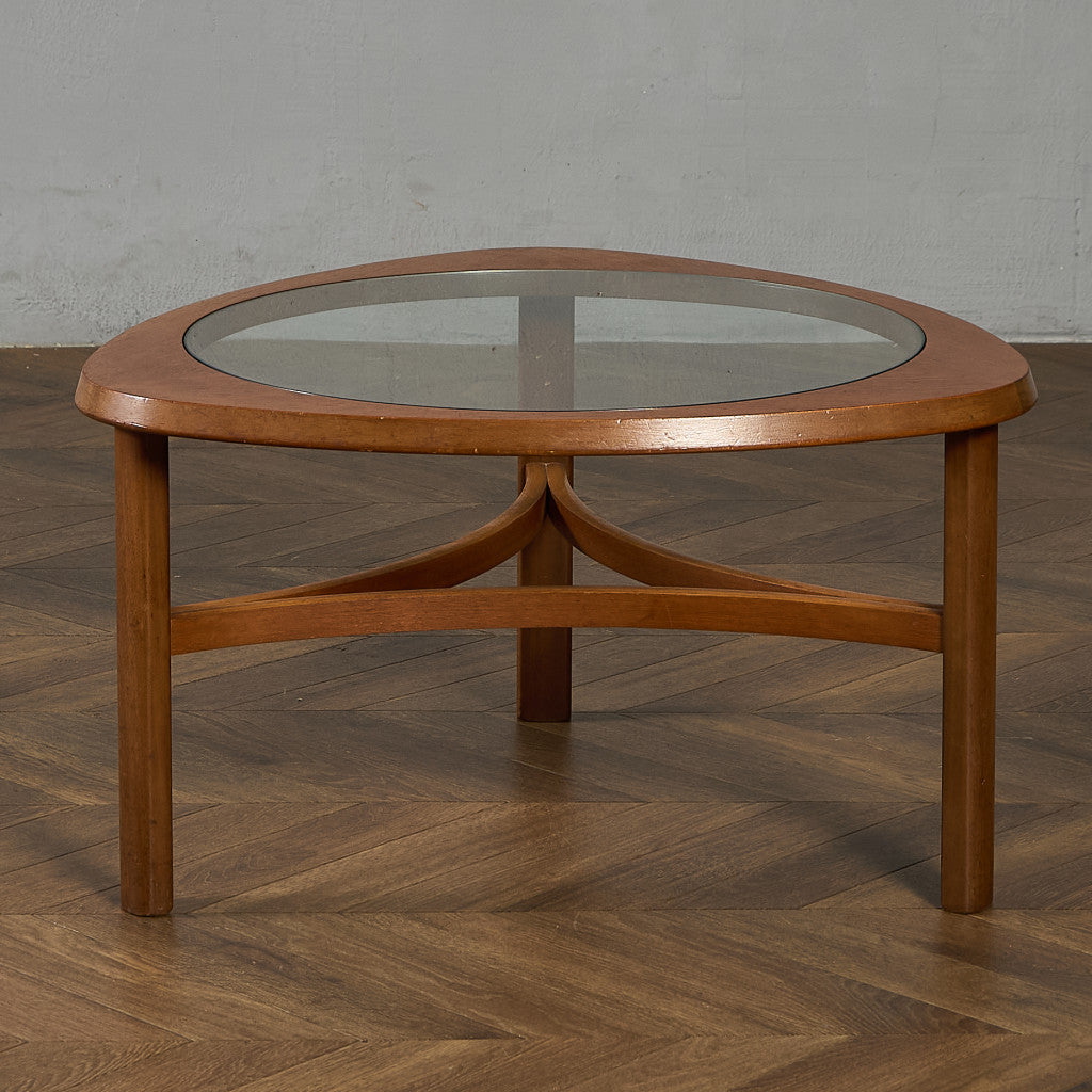 ヴィンテージ トライアングル ガラストップテーブル