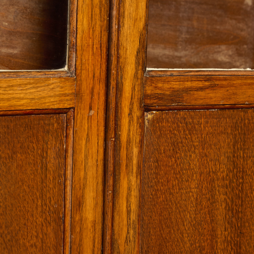 英国 クラシック オーク材 ブックケース 食器棚