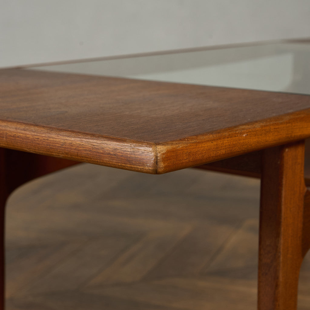 ロングジョン ヴィンテージ ガラストップ コーヒーテーブル