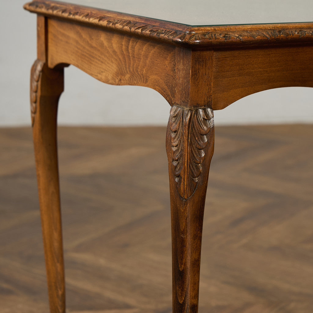 英国 クラシック ガラストップ ネストテーブル