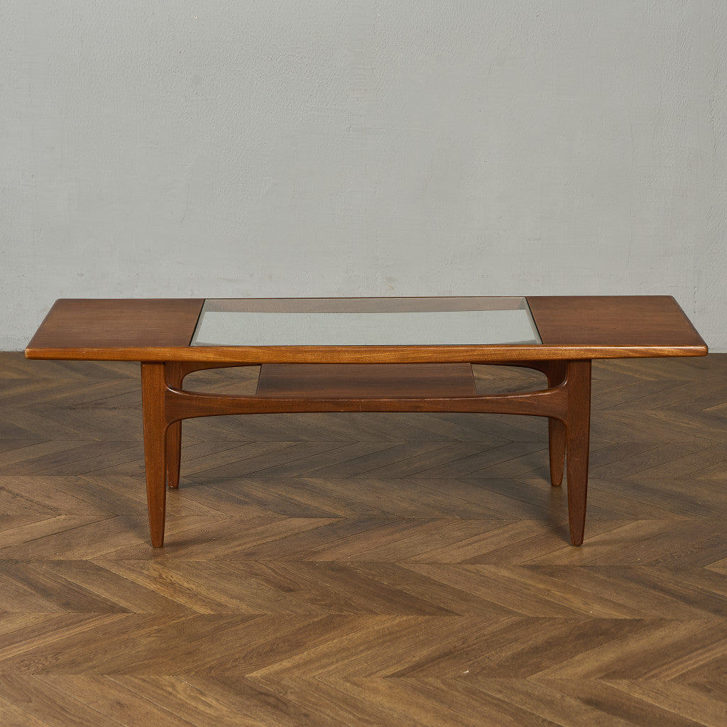 ロングジョン ヴィンテージ ガラストップ コーヒーテーブル