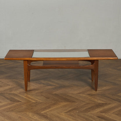 ロングジョン ヴィンテージ ガラストップ コーヒーテーブル