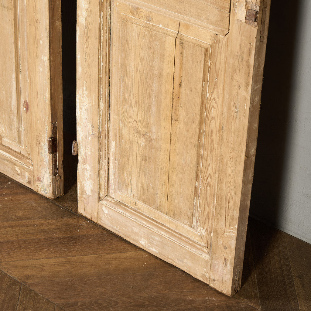 英国 アンティーク 両開き 鉄格子 ウッド ドア 2点セット