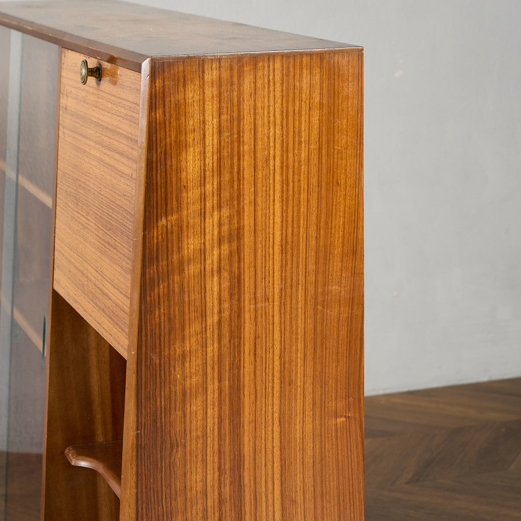 ヴィンテージ ナロー ガラスキャビネット ブックケース