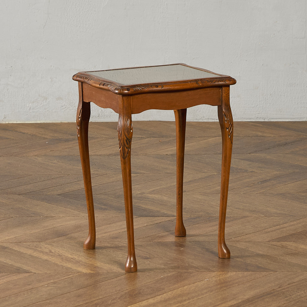 英国 クラシック ガラストップ ネストテーブル #95562