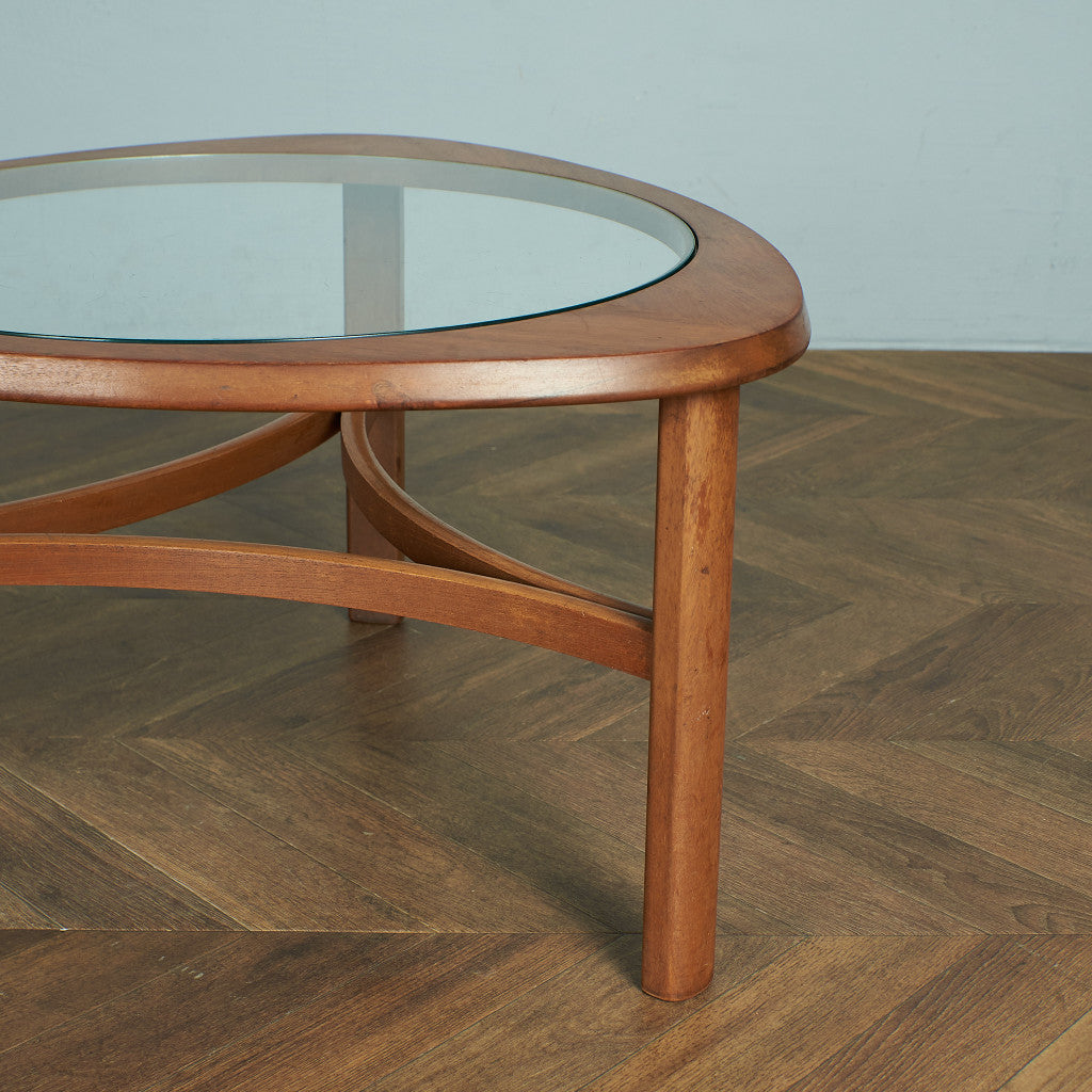 ヴィンテージ トライアングル ガラストップテーブル